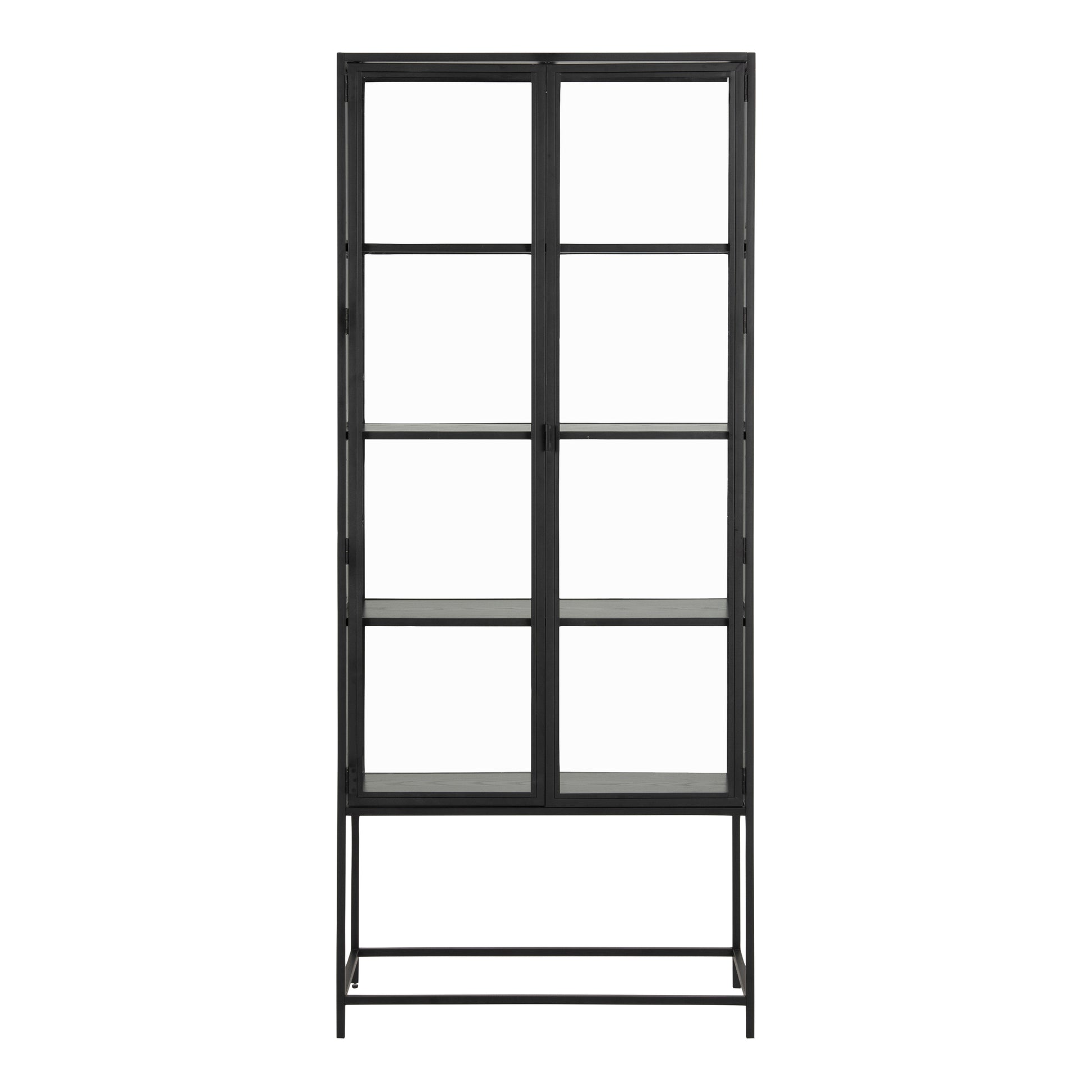 Seaford Tall Black Metal 2 Door Display Cabinet