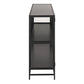 Seaford Display Cabinet with 4 Doors and 2 Shelves in Black and Oak