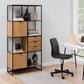 Swindon Bookcase with 2 Doors, 3 Drawers and 2 Shelves in Black