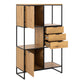 Swindon Bookcase with 2 Doors, 3 Drawers and 1 Shelves in Black