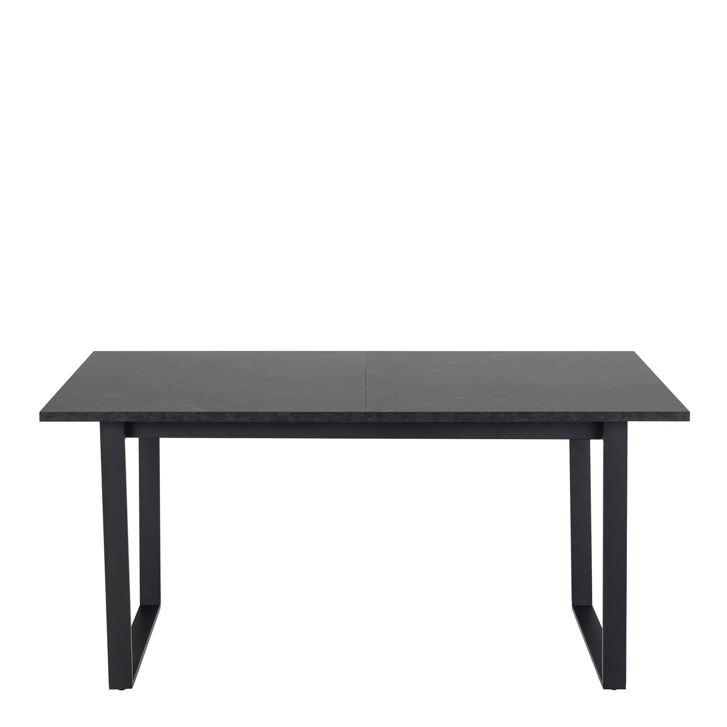 Amble Extending Dining Table with Black Marble Melamine Top & Black Legs 160-220