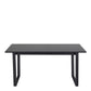 Amble Extending Dining Table with Black Marble Melamine Top & Black Legs 160-220