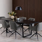 Amble Extending Dining Table with Black Marble Melamine Top & Black Legs 160-220