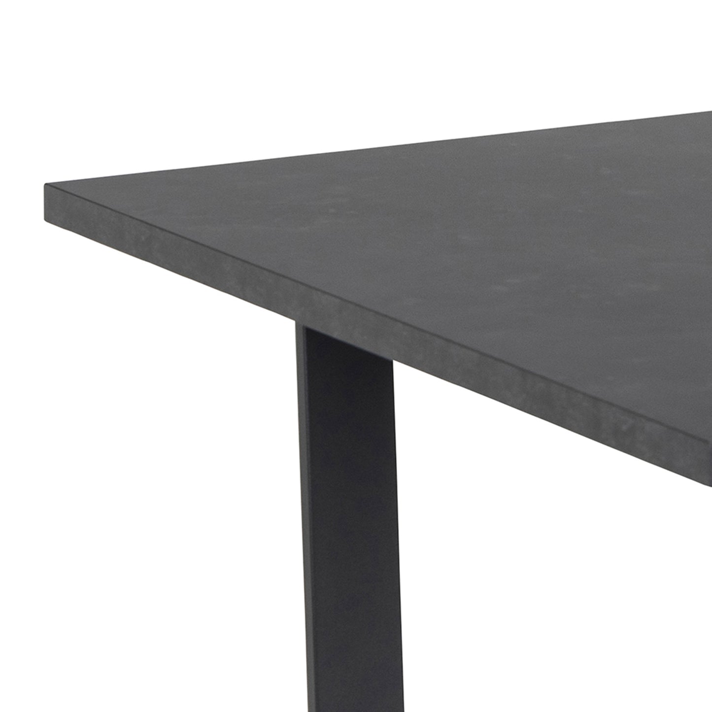 Amble Extending Dining Table with Black Marble Melamine Top & Black Legs 160-220