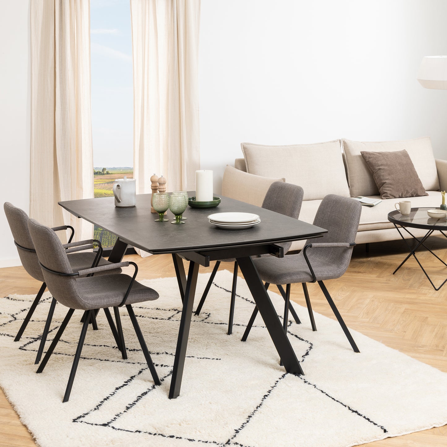 Blackburn Black Ceramic Dining Table