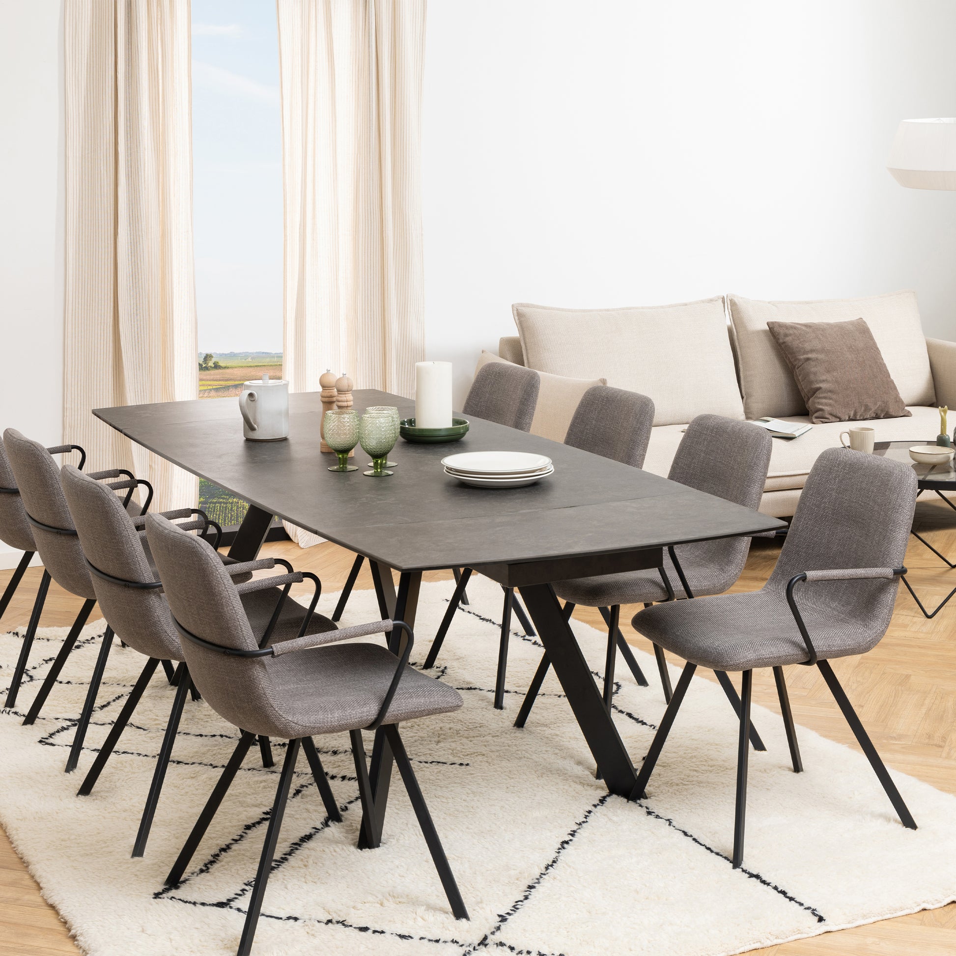 Blackburn Black Ceramic Dining Table