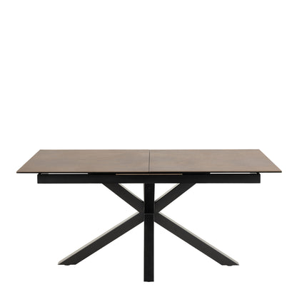 Heaven Extendable Dining Table with Ceramic Rusty Brown Top 168cm