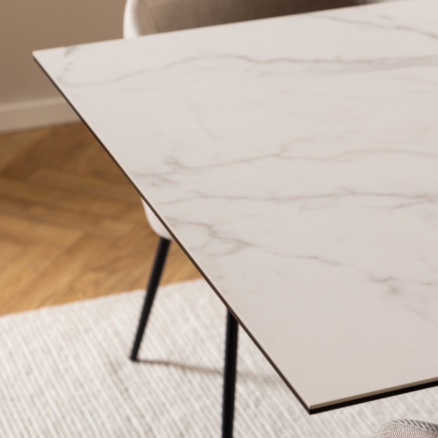 Heaven Extendable Dining Table with Ceramic White Top 200cm