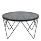 Halstow Coffee Table in Black with Smoked Glass Top