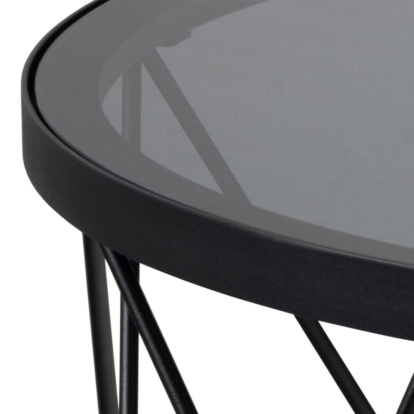 Halstow Coffee Table in Black with Smoked Glass Top