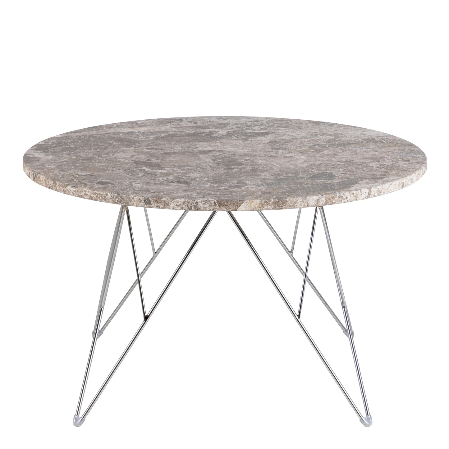 Prunus Round Coffee Table with Grey-Brown Marble Top