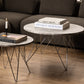 Prunus Round Coffee Table with Grey-Brown Marble Top