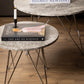 Prunus Round Side Table  with Grey-Brown Marble Top