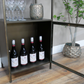 Industrial Brass 4 Shelf & 1 Door Display Cabinet