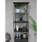 Industrial Brass 4 Shelf & 1 Door Display Cabinet