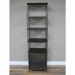 Industrial Brass 4 Shelf & 1 Door Display Cabinet