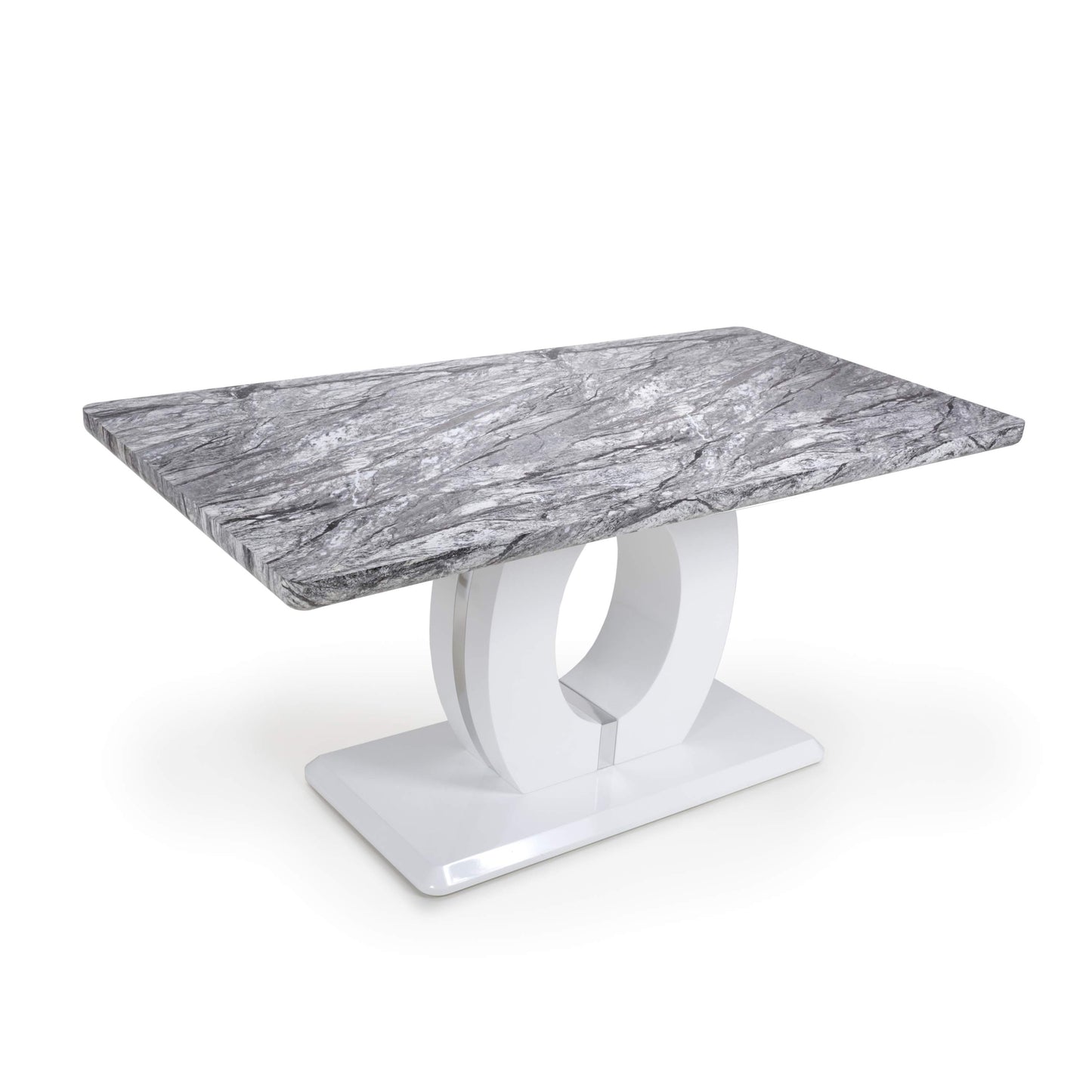 Neptune Medium Marble Effect Grey/White Dining Table