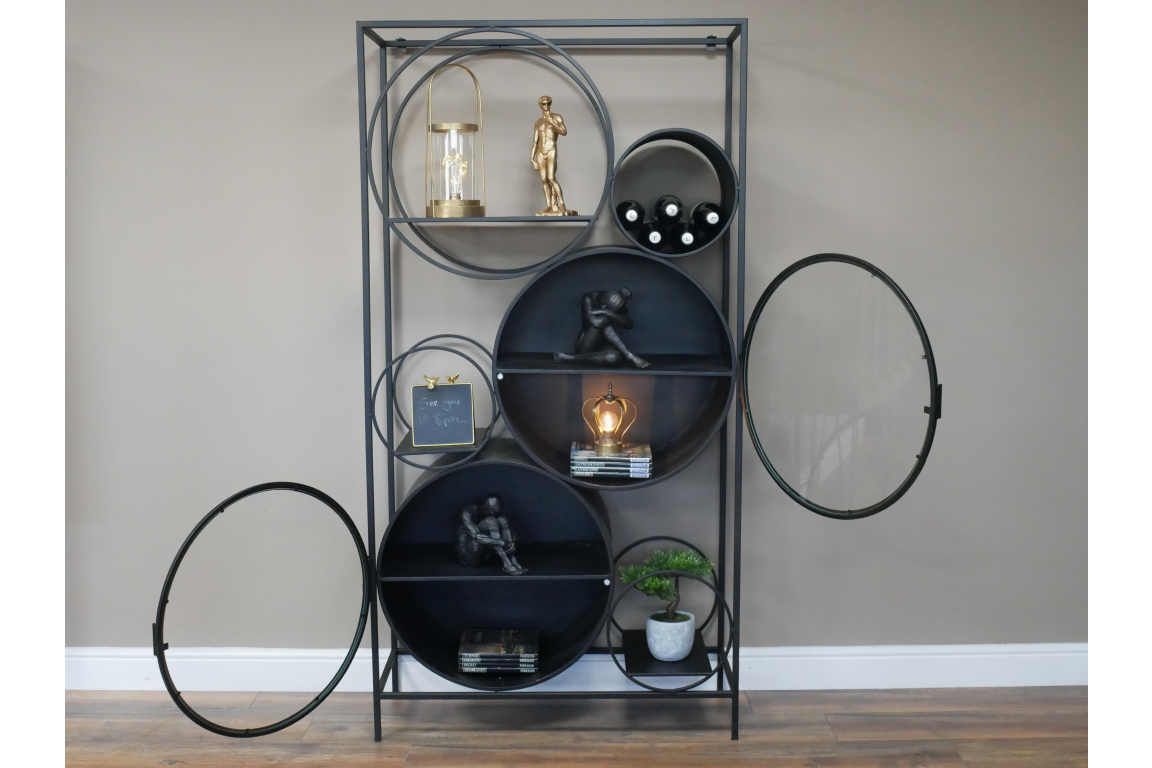 Black Iron Retro Display Cabinet