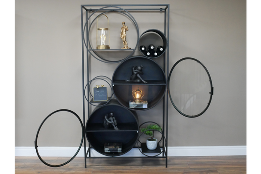 Black Iron Retro Display Cabinet