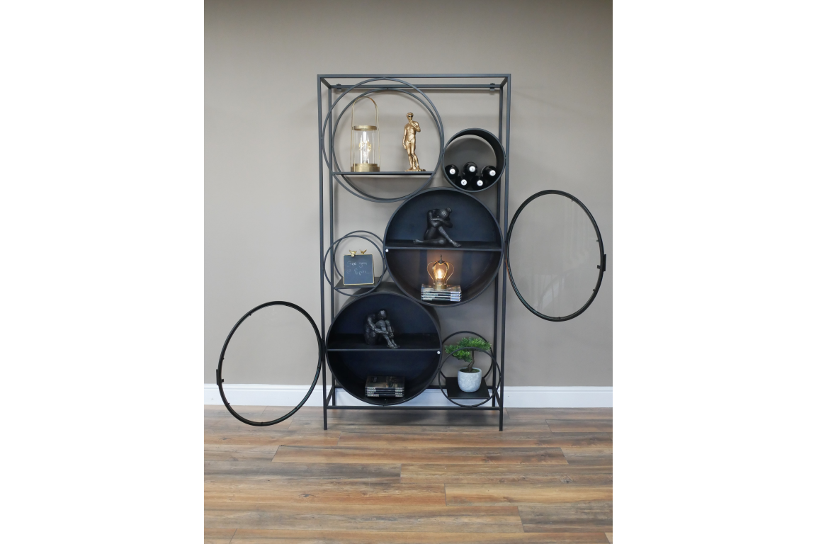 Black Iron Retro Display Cabinet