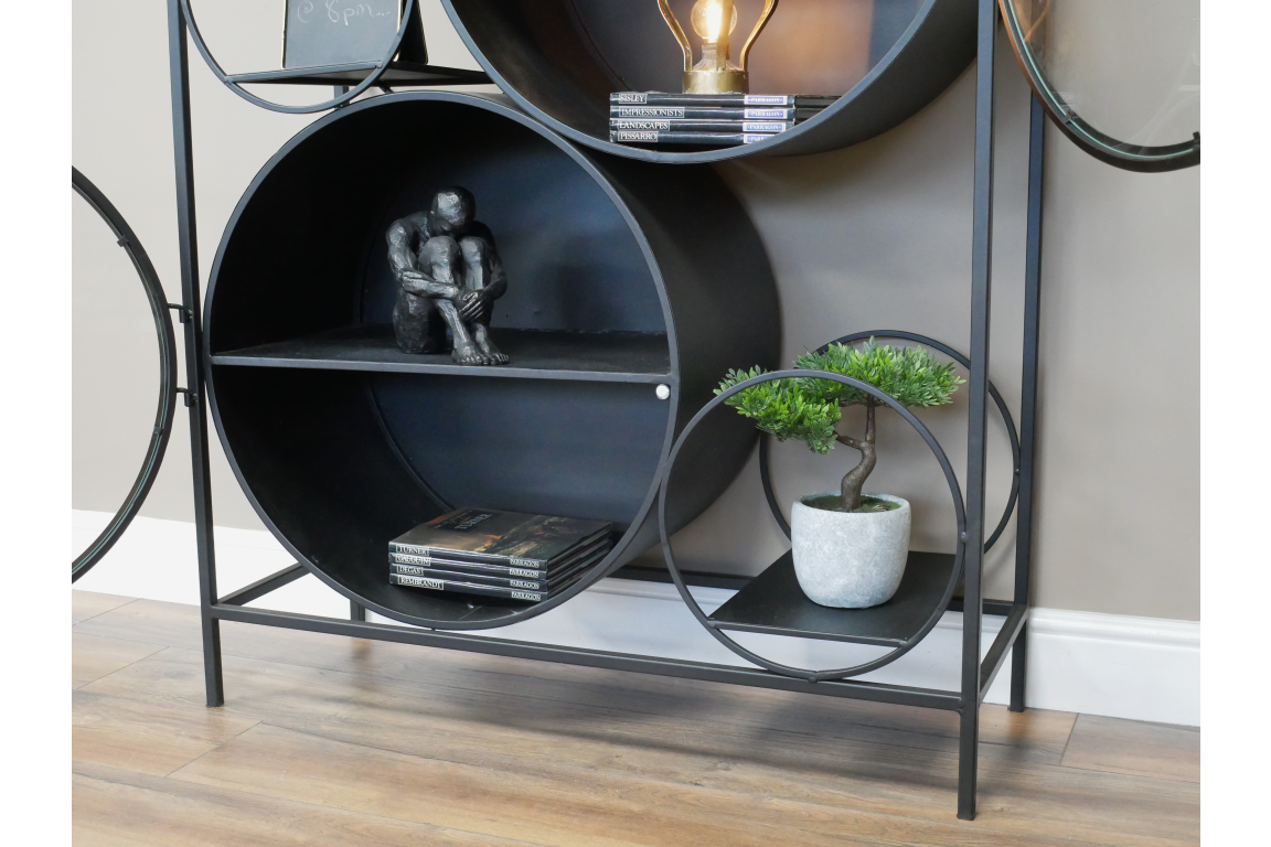 Black Iron Retro Display Cabinet