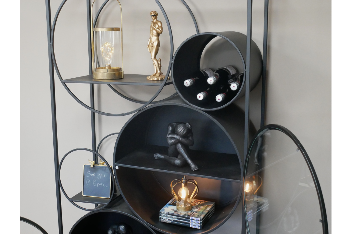 Black Iron Retro Display Cabinet