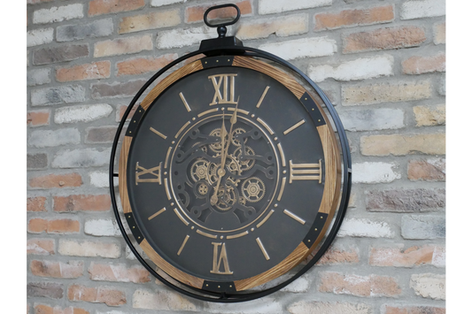 Black Wall Clock With Cogs