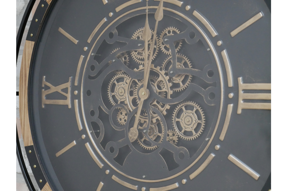 Black Wall Clock With Cogs