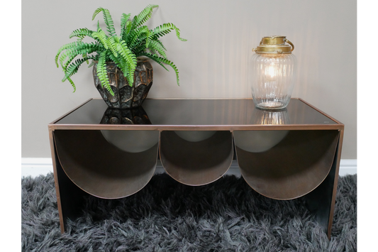 Metal and Glass Low Side Table