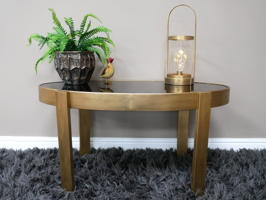 Black Glass & Gold Coffee/Side Table