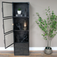 Grey Metal 3 Door & 2 Drawer Display Cabinet