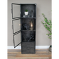 Grey Metal 3 Door & 2 Drawer Display Cabinet