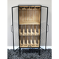 Black Metal & Wooden Industrial Wine Cabinet