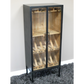 Black Metal & Wooden Industrial Wine Cabinet