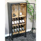 Black Metal & Wooden Industrial Wine Cabinet