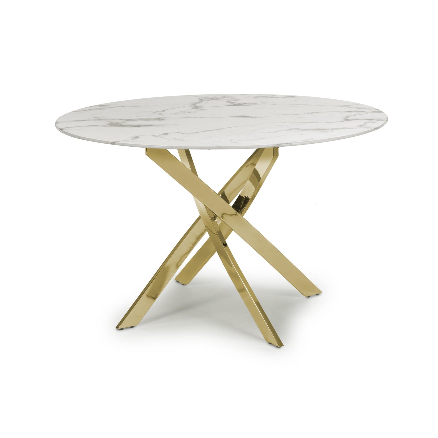 Astoria Round White/Gold Dining Table