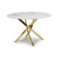 Astoria Round White/Gold Dining Table