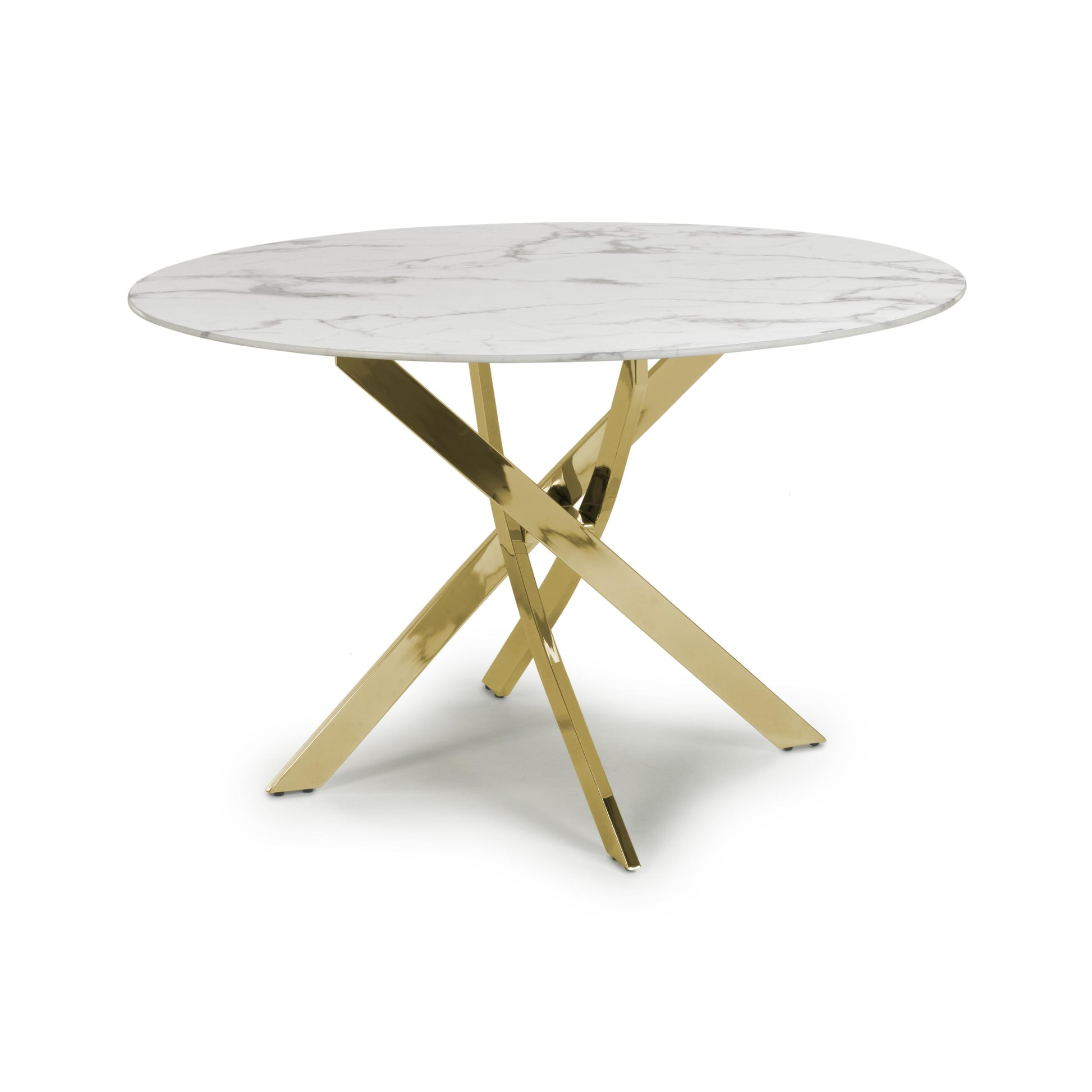 Astoria Round White/Gold Dining Table