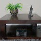 Solid Dark Wood Square Industrial Coffee Table