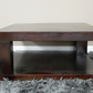 Solid Dark Wood Square Industrial Coffee Table