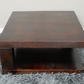 Solid Dark Wood Square Industrial Coffee Table