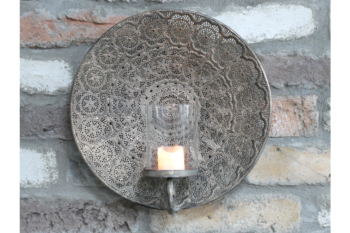 Antique Brass Wall Candle Holder