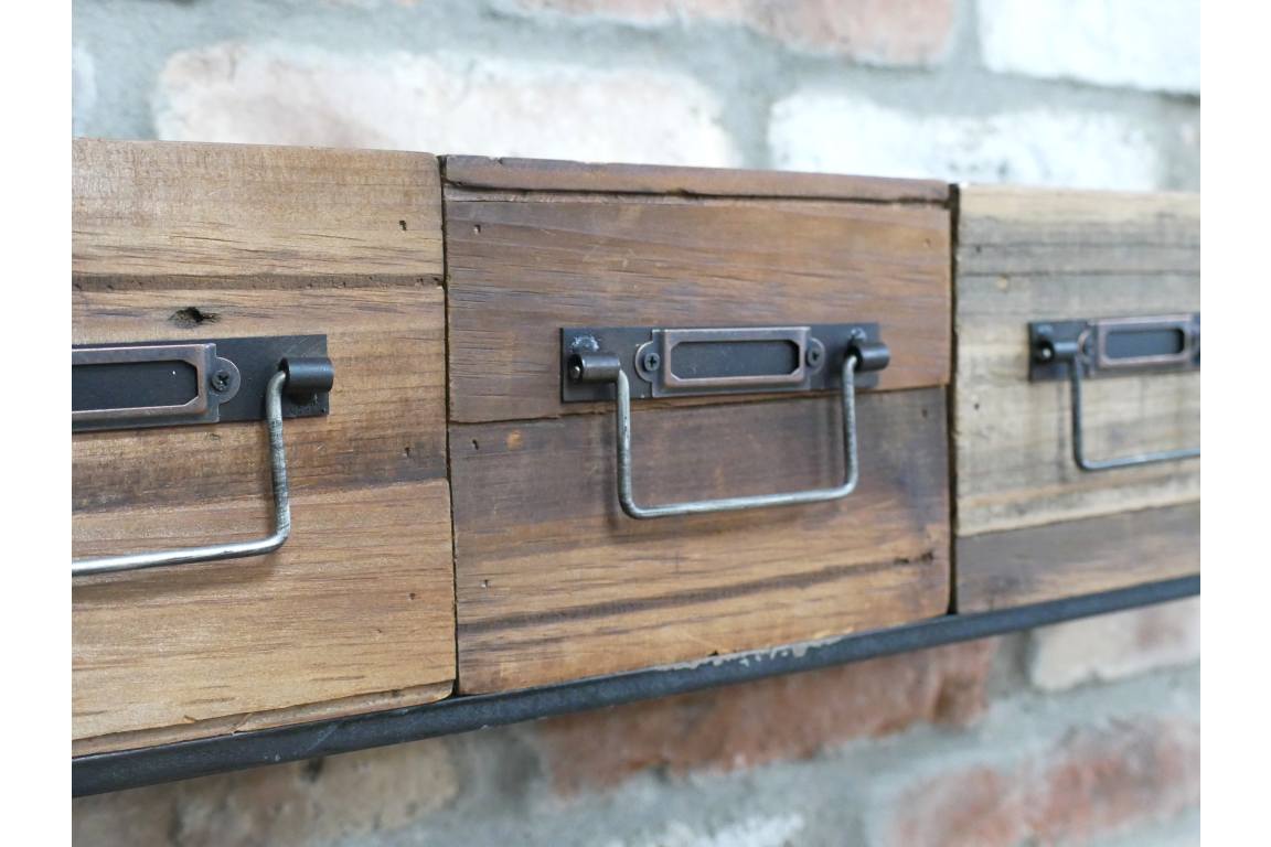 Industrial Metal and Wood Wall Unit