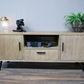 Scandi Style Ribbed Wood TV Cabinet