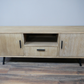 Scandi Style Ribbed Wood TV Cabinet