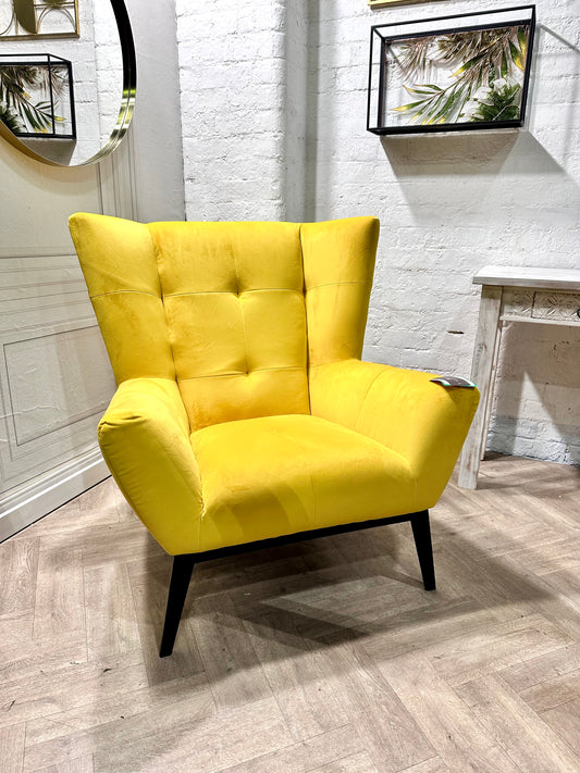 Fifty Five South Maiko Yellow Fabric Armchair