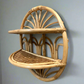 Evelyn Round Bamboo Wall Shelf with 2 Shelves