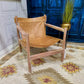 Odisha Wooden Frame Leather Accent Chair