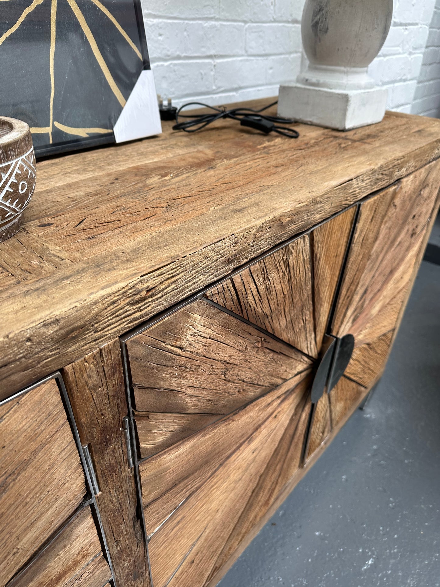 Mode Rustic Reclaimed Wood Four Door Sideboard