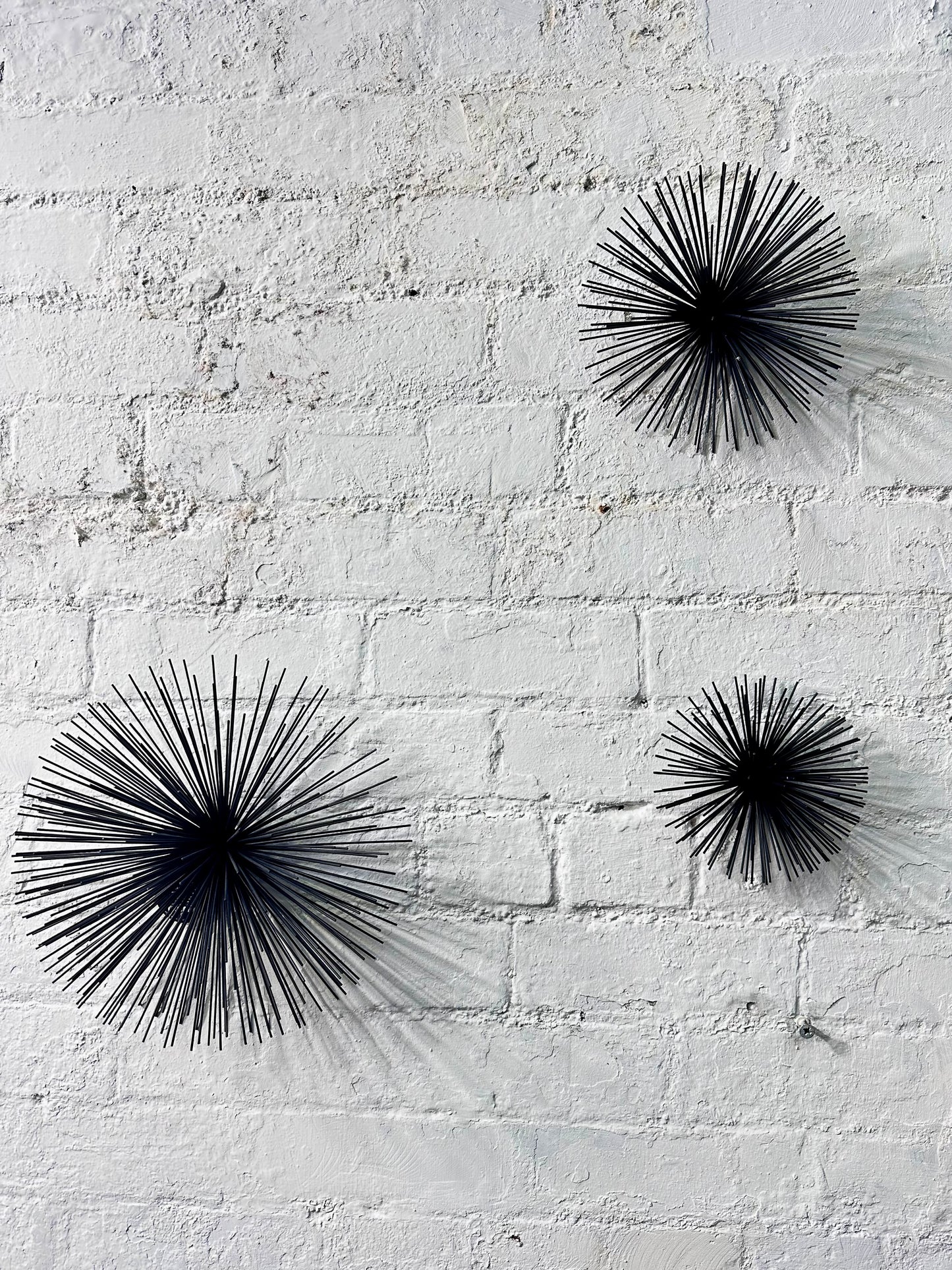 MIRANO SET OF 3 BLACK FINISH STARBURST WALL DECOR